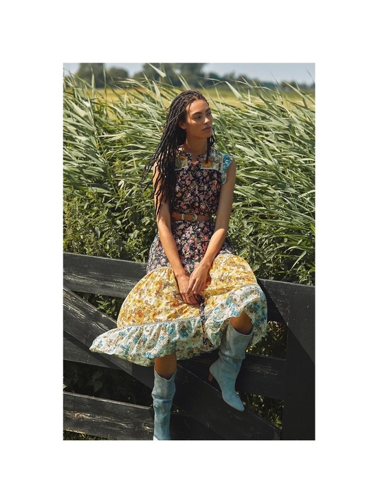 Anthropologie Dresses & Skirts - Anthropologie Floral Patchwork Maxi Dress Boho Cottage Core XS